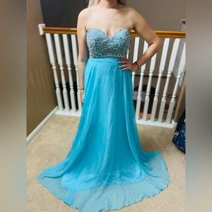 Blue and silver dress